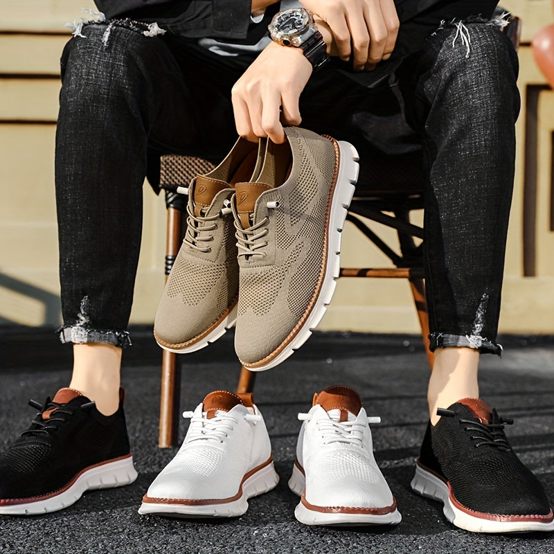 Strideon | Mannen Ademend Gebreide Wandelschoenen - Lichtgewicht Casual Sneakers