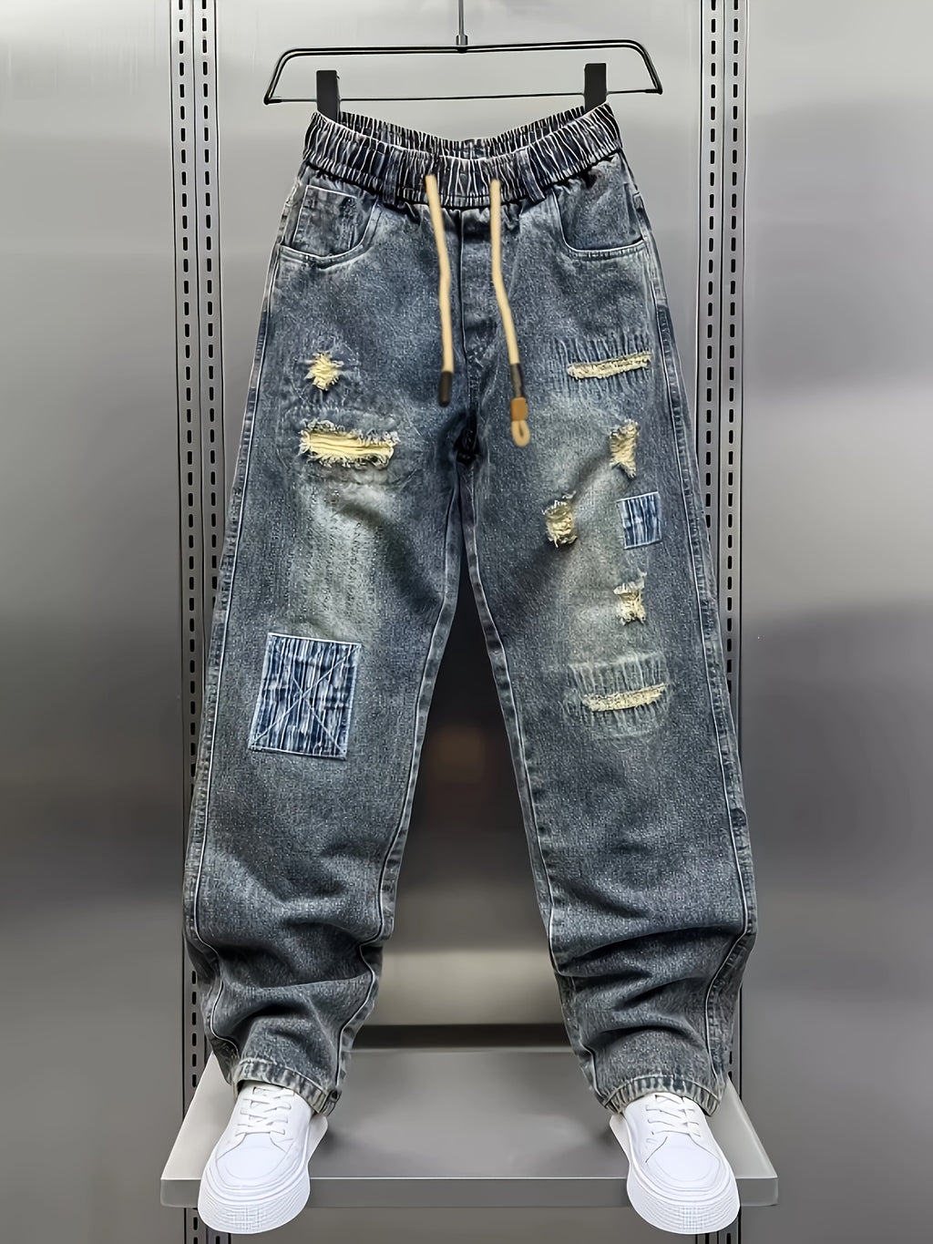Arden | Heren Patchwork Gescheurde Harem Jeans