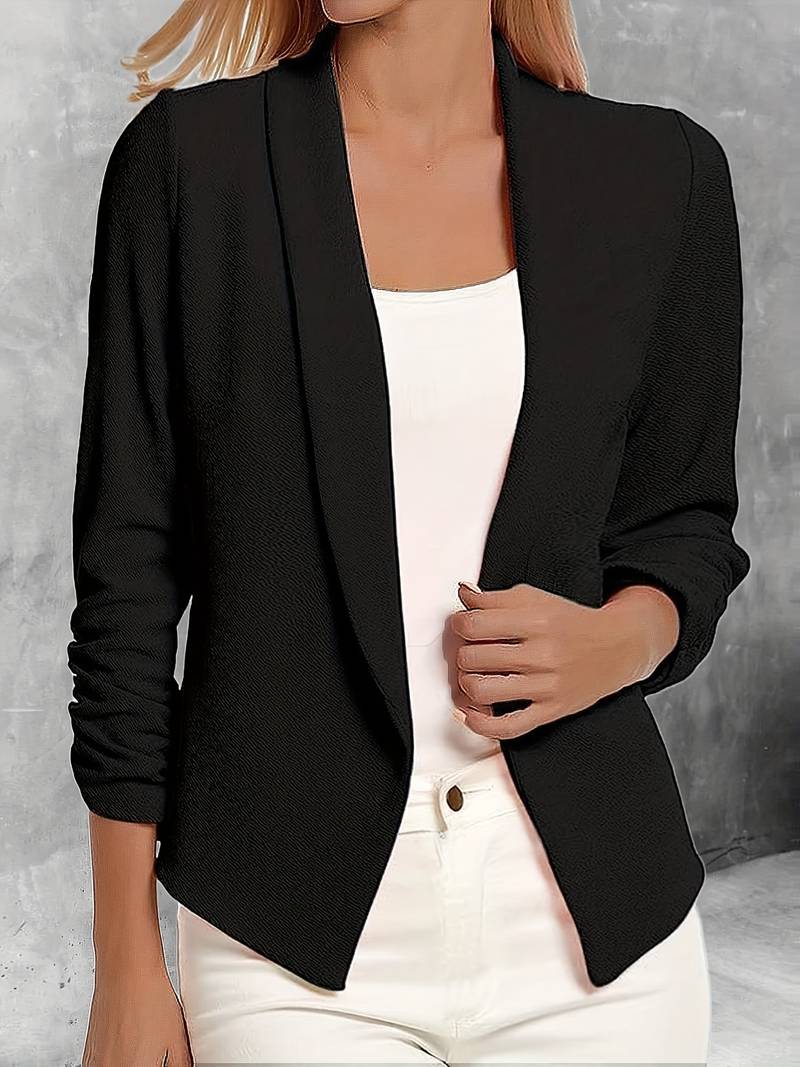 Ewelina | Classic Open Front Blazer - Elegant Long Sleeve Jacket