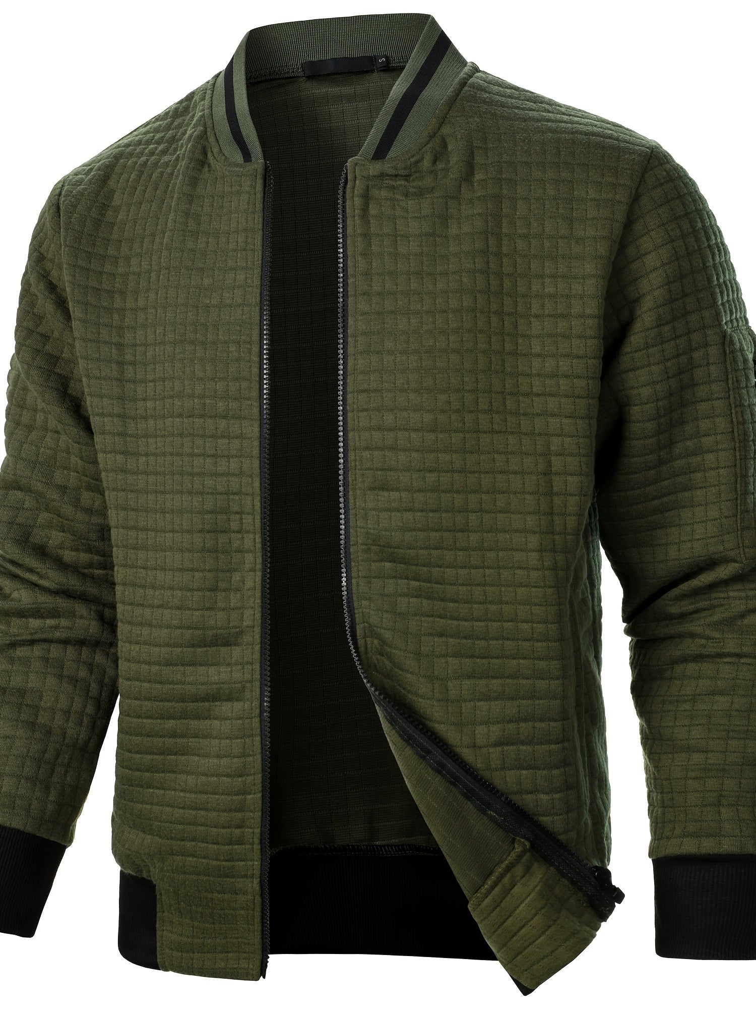 Chronix | Men's Zipper Stand-Up Collar Casual Knitted Polyester Outerwear