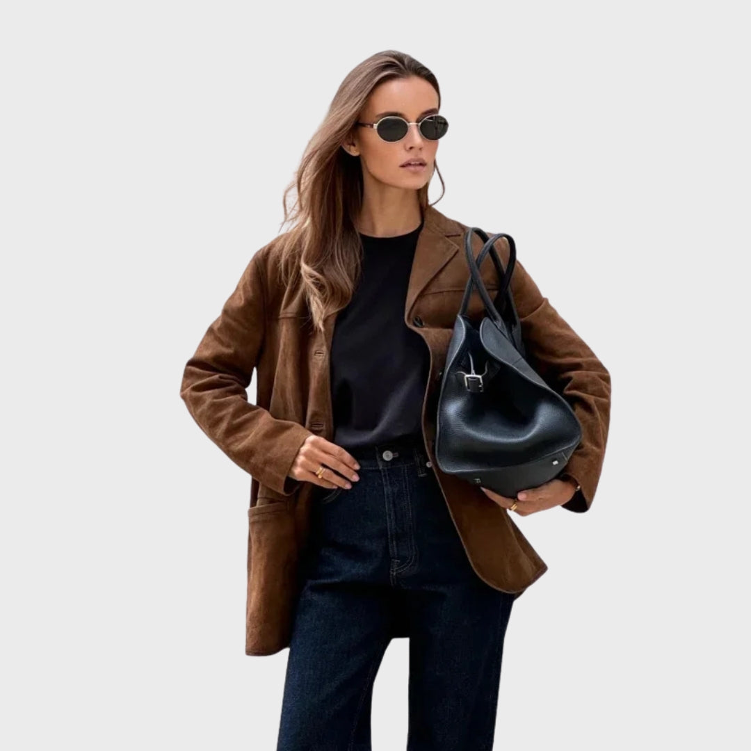 Selvyn | Warm suède reversjasje voor dames – Elegante herfst- en winterjas