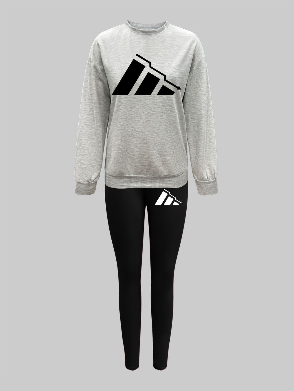 Elvanys | 2-delige set voor dames bestaande uit een sweatshirt en legging – Comfortabele outfit met ronde hals en lange mouwen voor de herfst/winter