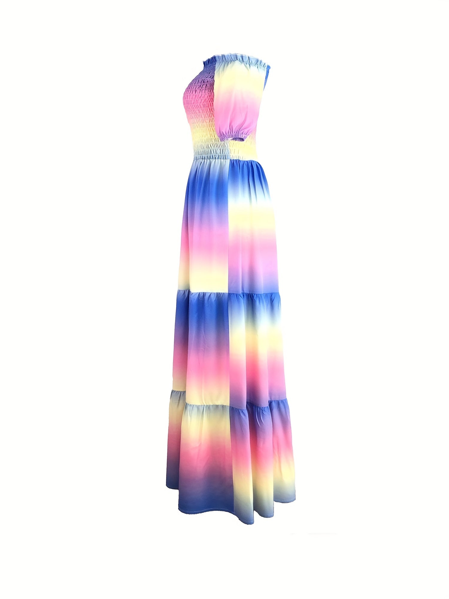 Kasia | Gradient Print Tiered Maxi Dress - Casual Off-Shoulder Party Dress for Women