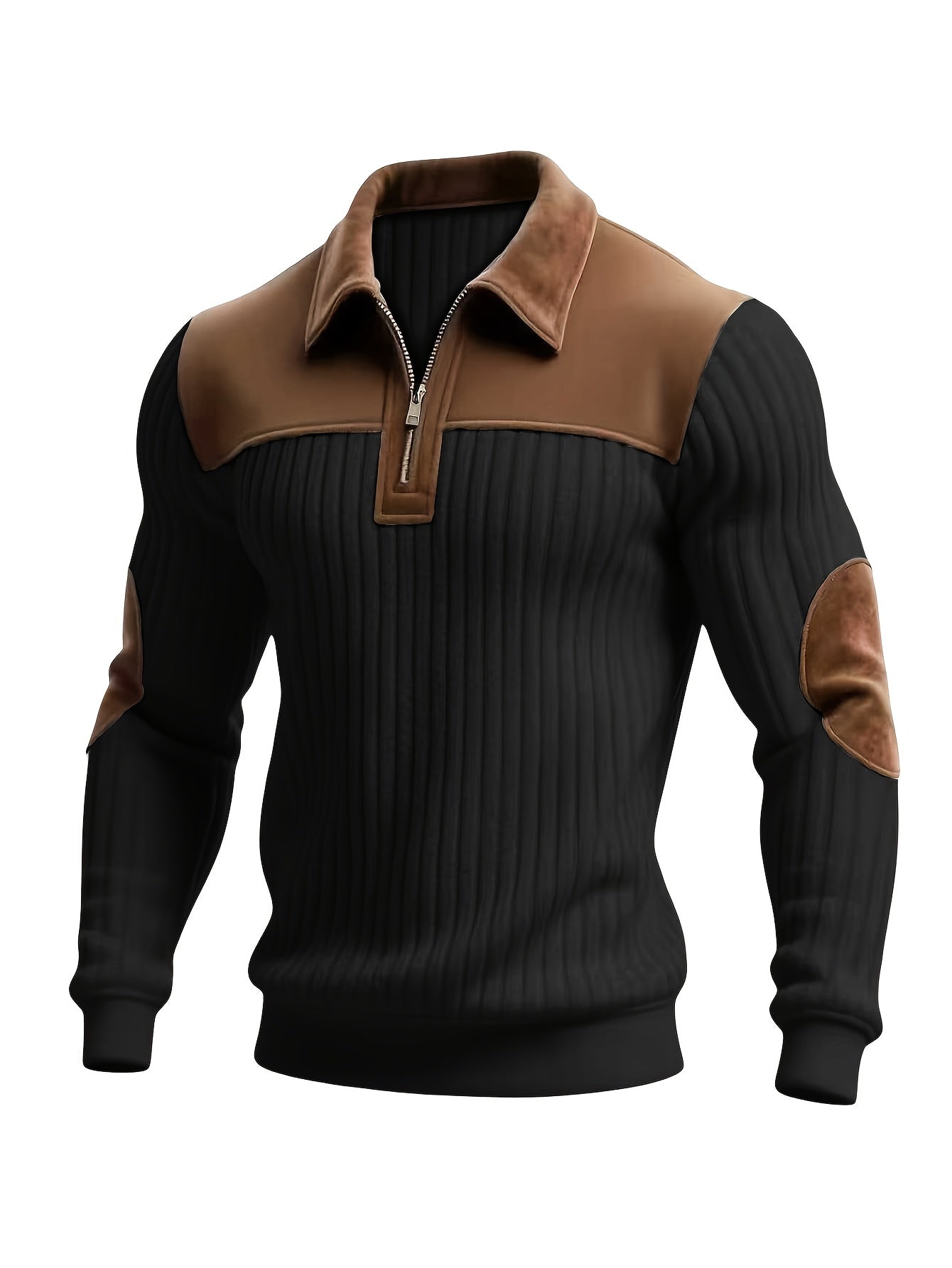 Laurent | Pull d'hiver chaud et épais pour homme – Pull en maille avec fermeture éclair intégrale et col montant