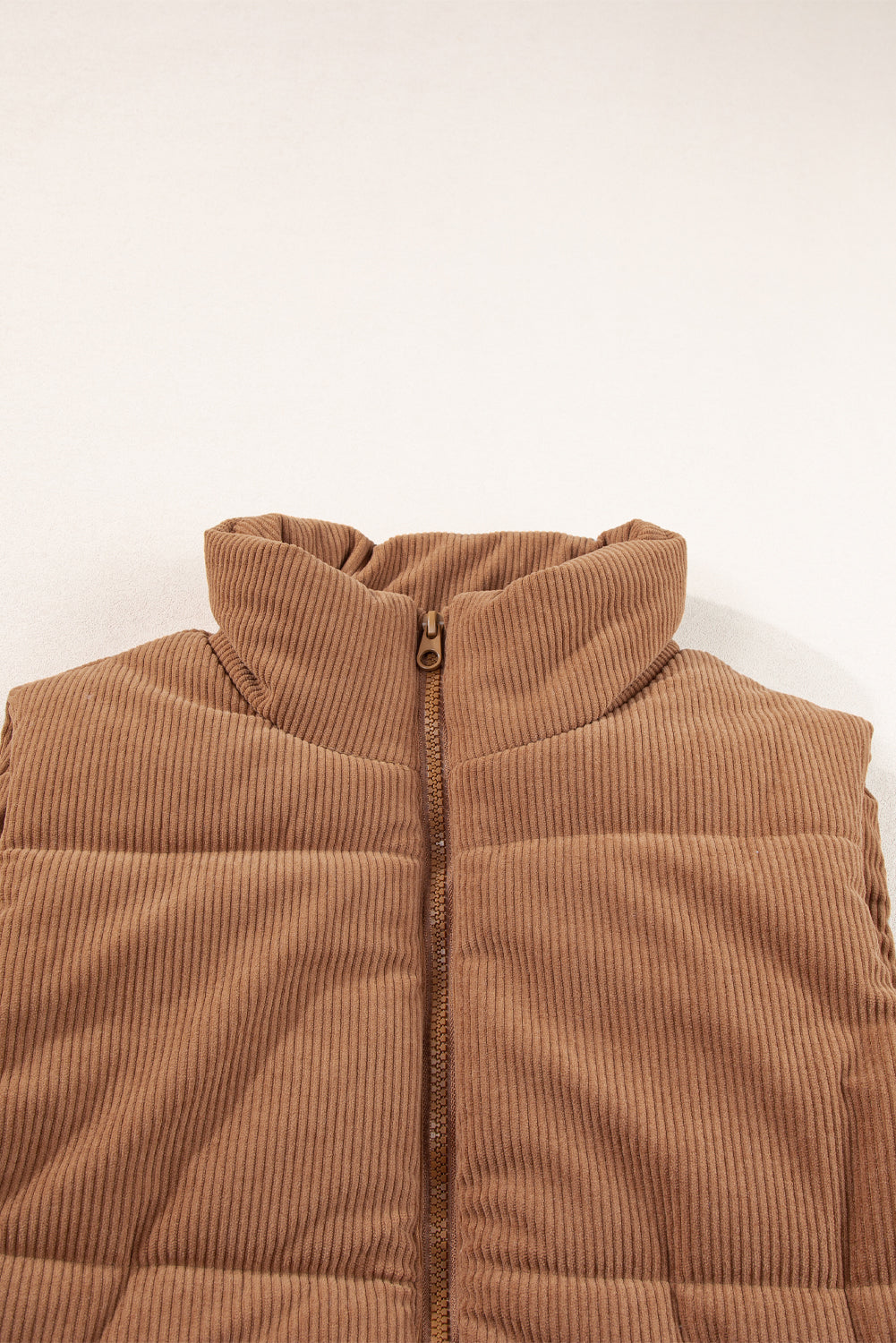 Dagny | Corduroy Puffer Vest met Ritssluiting Staande Kraag Casual Jack voor Dames
