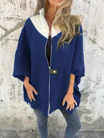 Kevra | Veste femme ample à col montant – Vêtement d'extérieur décontracté et tendance avec fermeture éclair intégrale