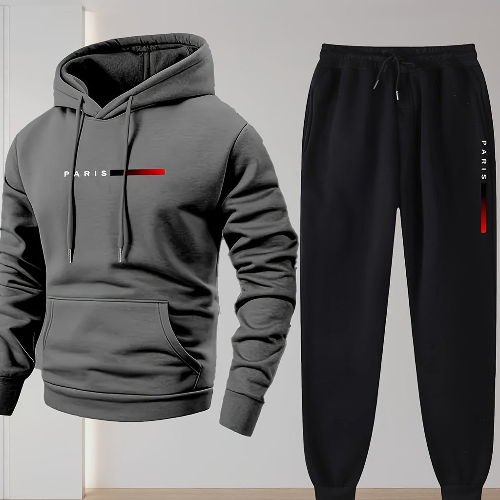Brice | Heren 2-delige hoodie & joggingbroek set – Casual sportkleding, joggingoutfit van stretchstof