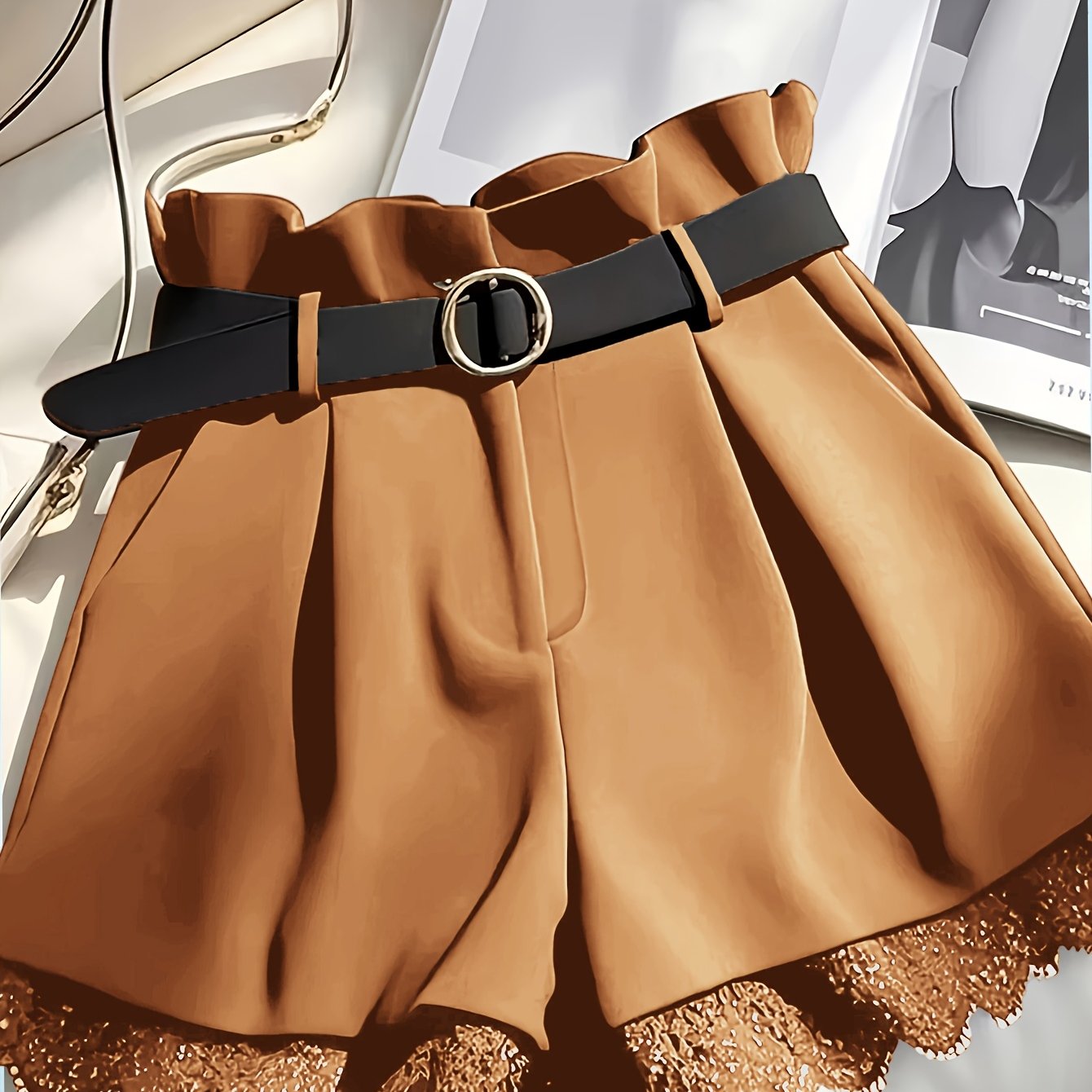 Ziah | Chique kanten short voor dames – Elegante, casual zomerkleding met hoge taille