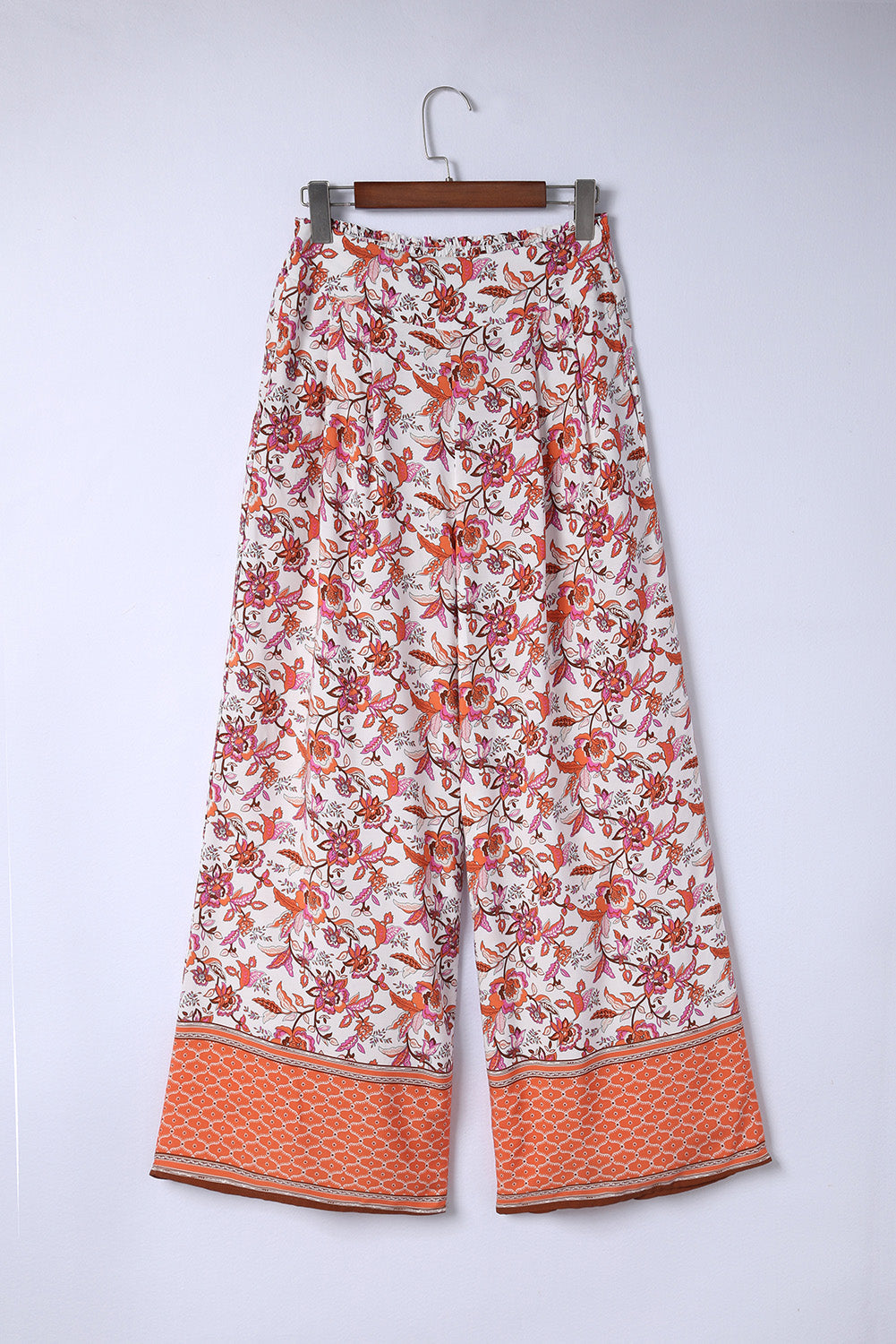 Kaden | Bloemenprint Broek met hoge taille en wijde pijpen