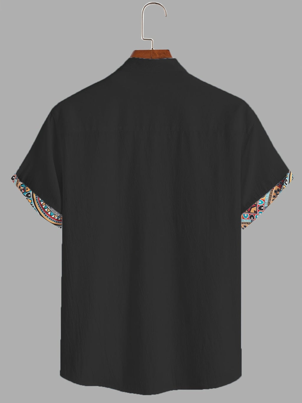 Denison | Men's Geometric Print Short Sleeve Shirt - Casual Shirt for Vacation and Everyday Wear