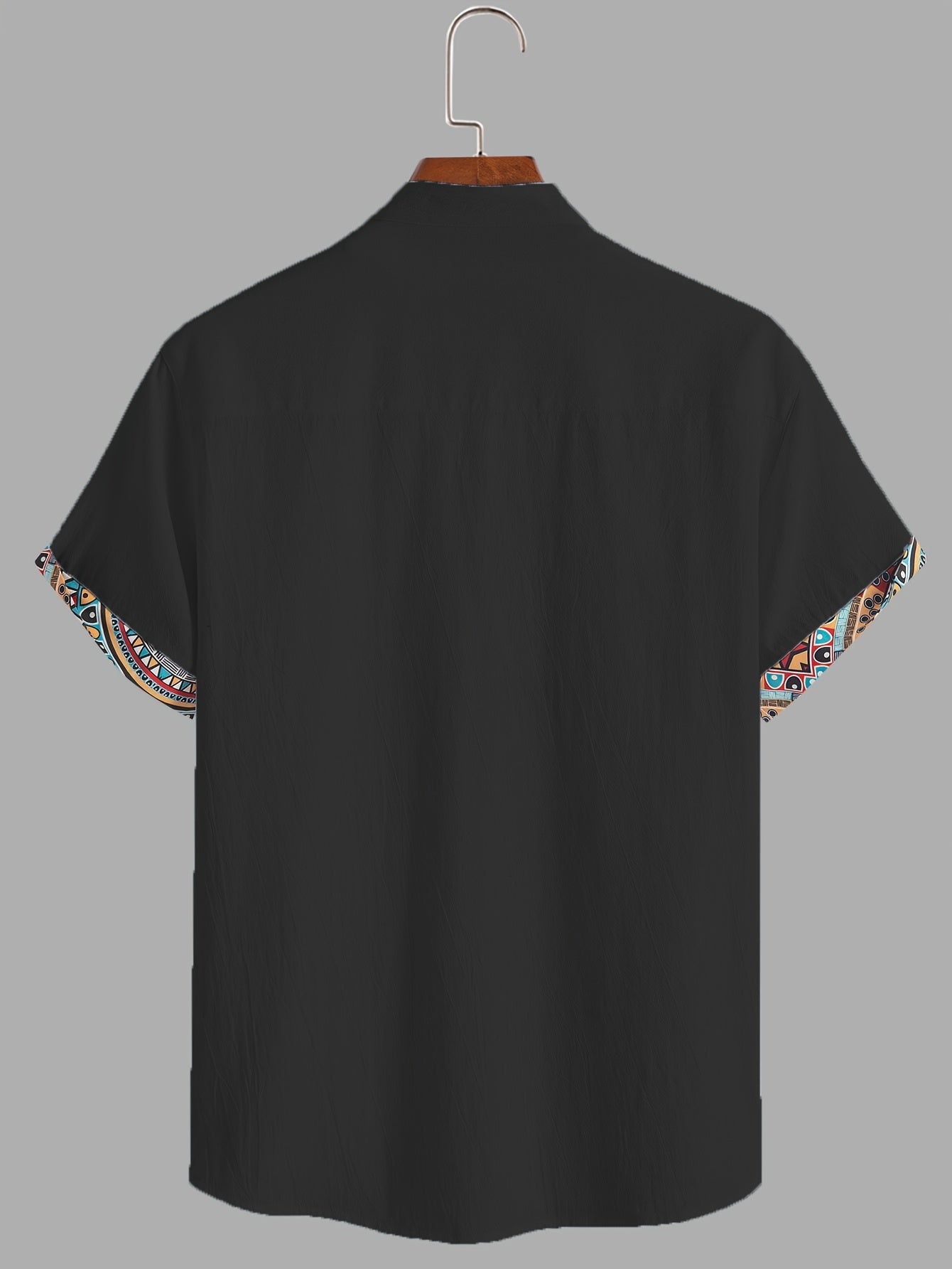 Denison | Men's Geometric Print Short Sleeve Shirt - Casual Shirt for Vacation and Everyday Wear