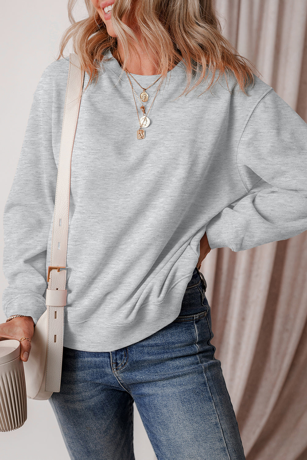 Jozina | Klassieke en eenvoudige effen fleece trui