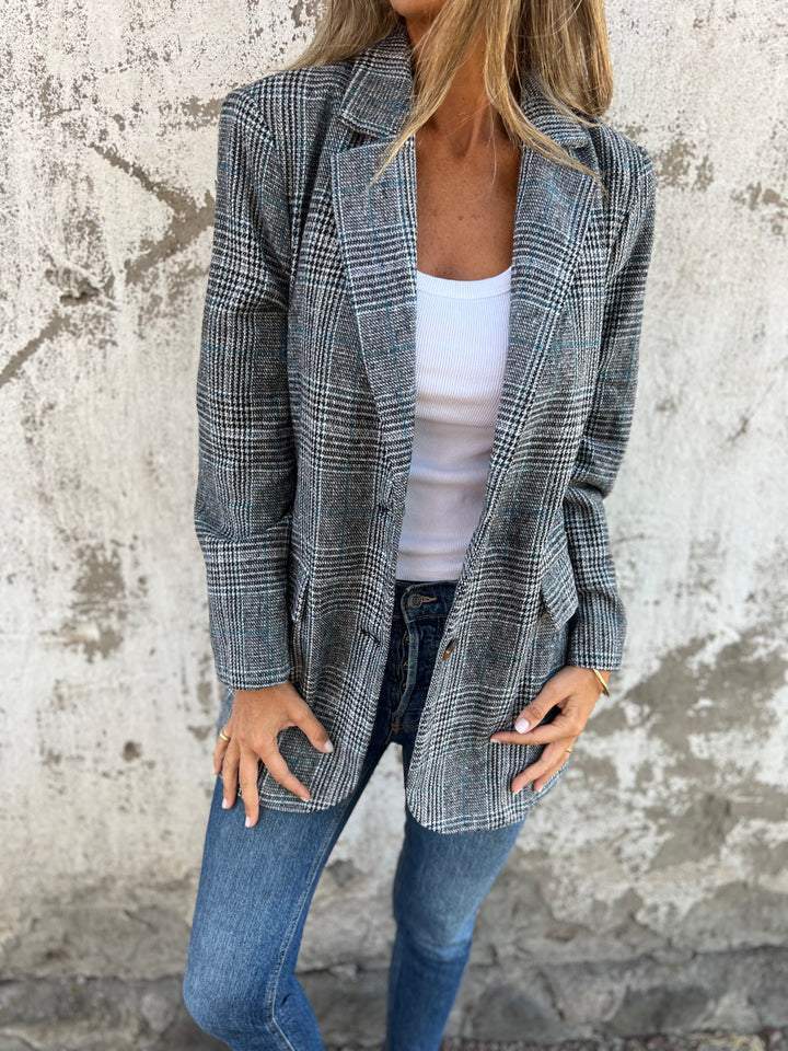 Palira | Oversized geruite blazer – Casual elegante jas voor op kantoor en dagelijks gebruik