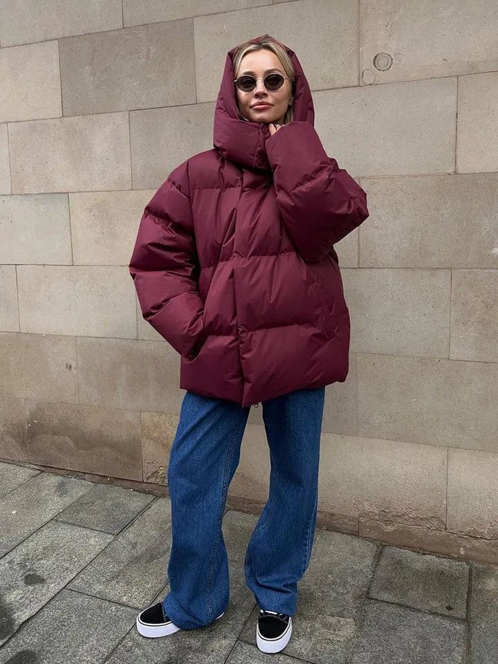 Ivella | Doudoune oversize matelassée à col montant pour femme – Manteau d'hiver chaud
