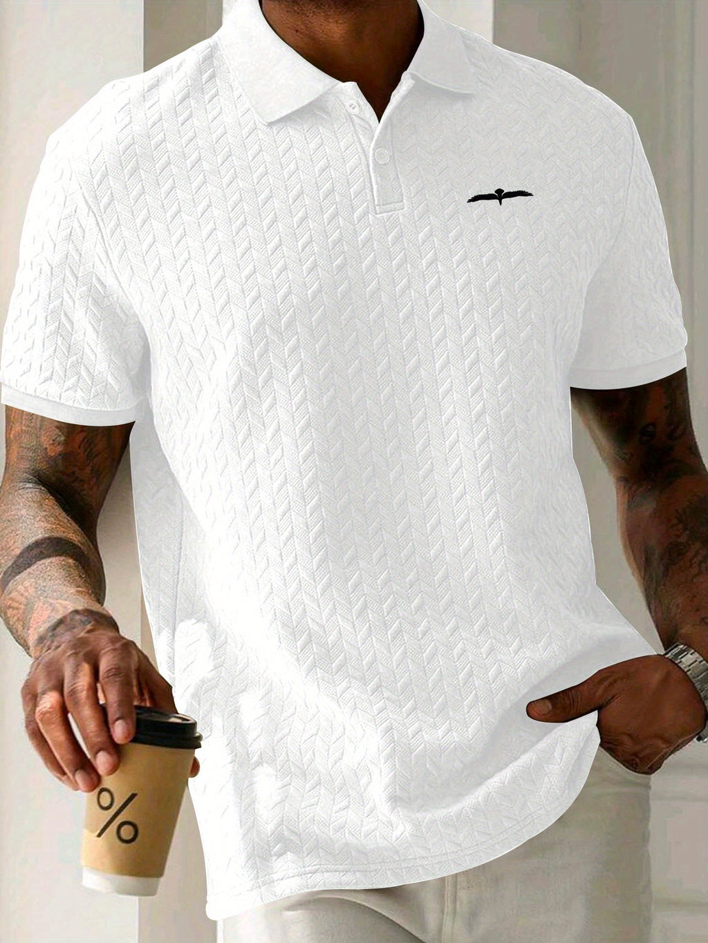Aldous | Casual Herenpoloshirt met korte mouwen - Gestructureerde, elastische stof