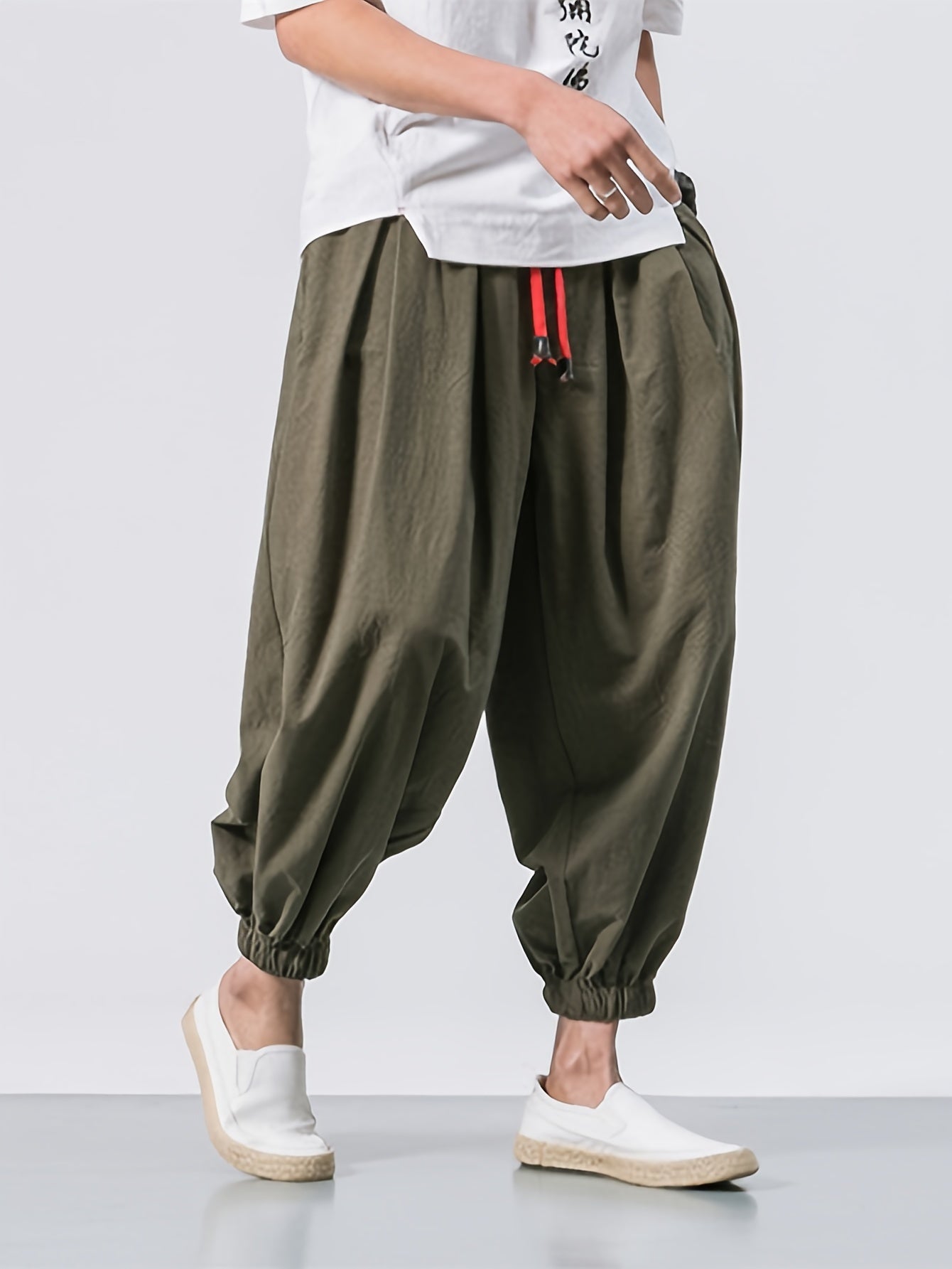 Rhaegar | Herenbroek zwart linnen - lichtgewicht, losse pasvorm, elastische taille, koord