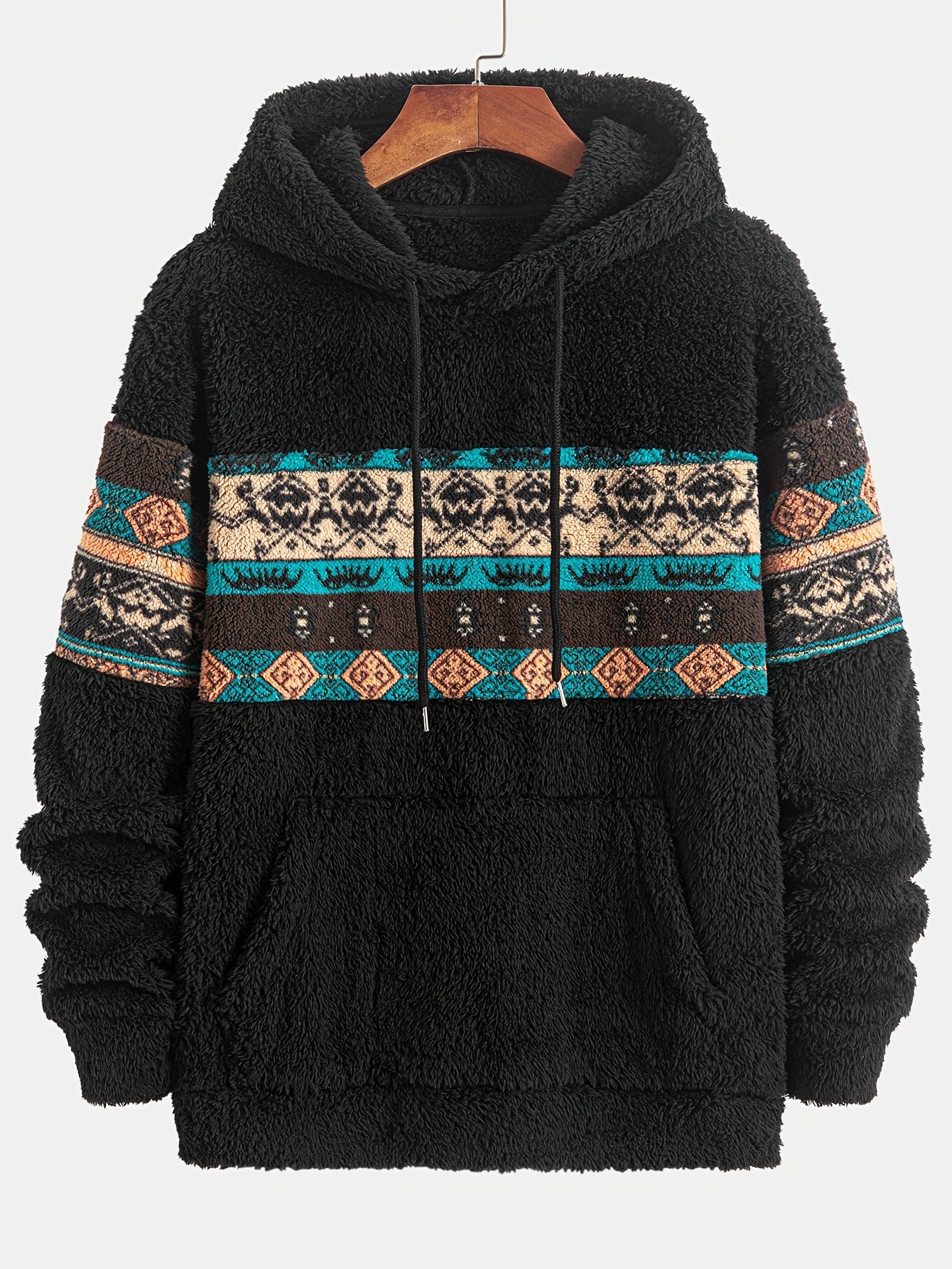 Percival | Heren fleece hoodie met Aztec Tribal patroon - Gezellige Casual trui voor thuis of buiten