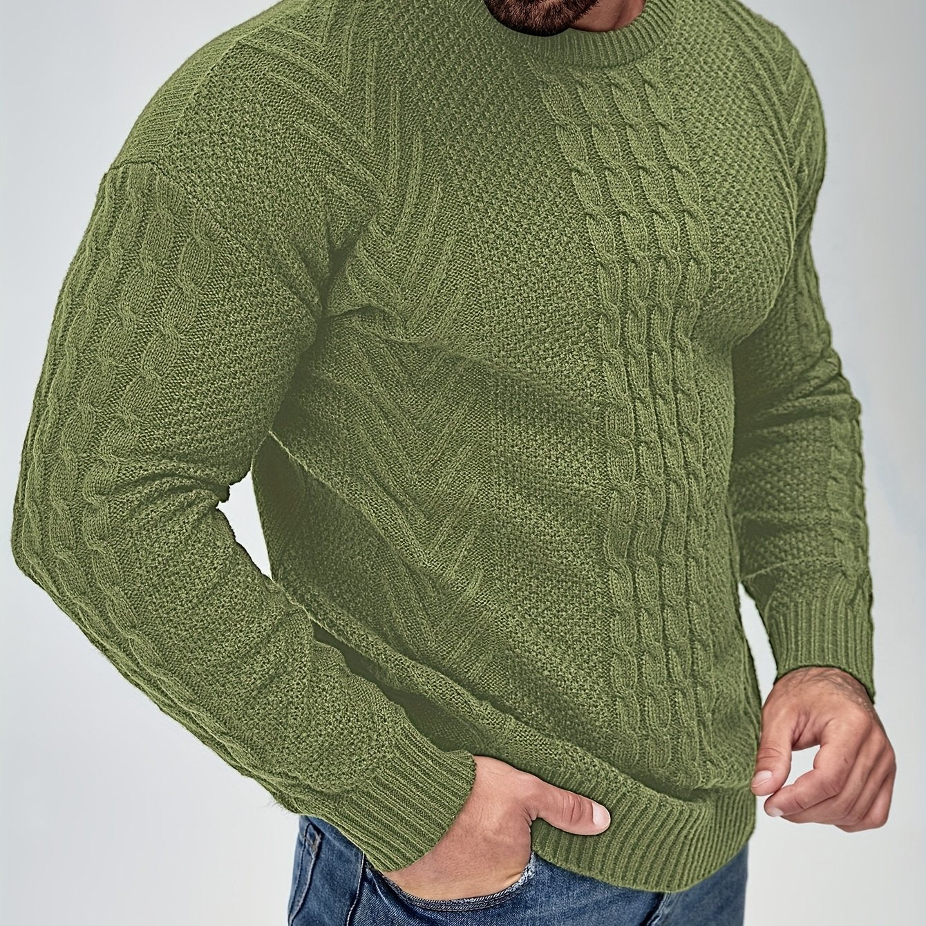 Simon | Pull d'hiver pour homme – Pull chaud et doux à col rond et manches longues, idéal par temps froid.