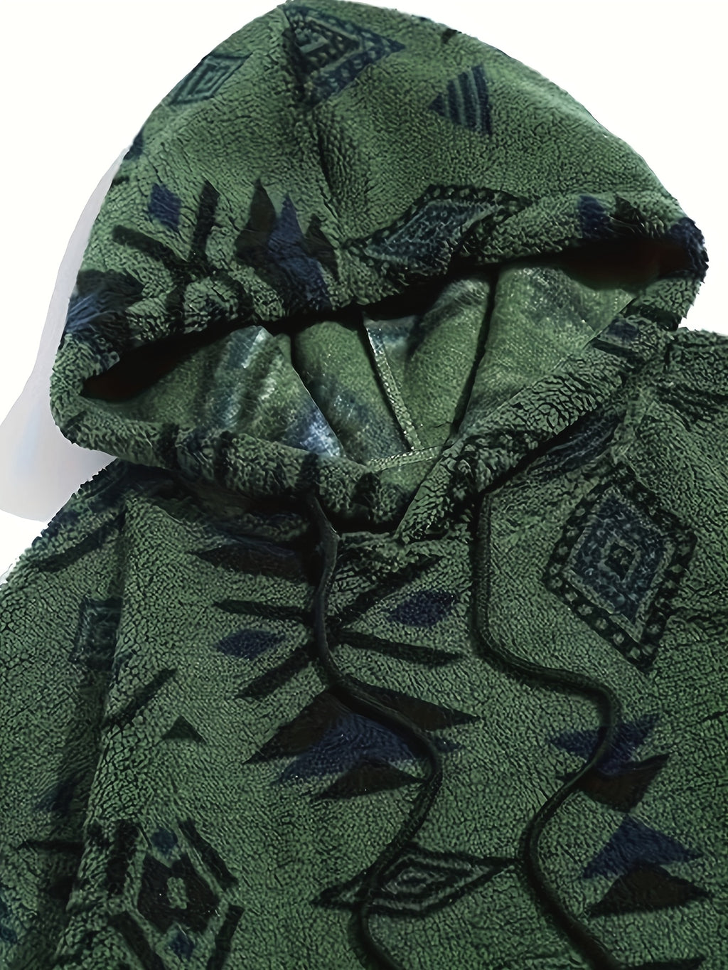 Dario | Herenhoodie met Aztekenprint en pluche - Casual Flannel, fleece gevoerd, lange mouwen, verstelbaar rijgsnoer
