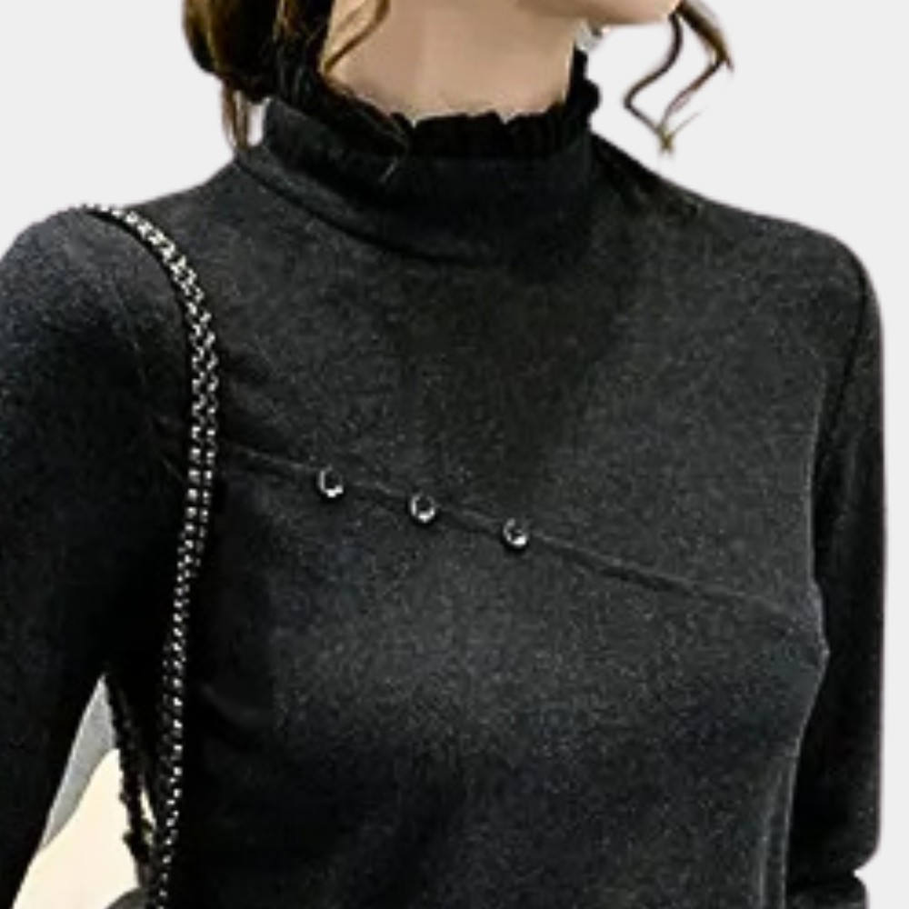 Nysa | Warme damesblouse met lange mouwen - Casual, zachte stof, lichtgewicht, perfect voor laagjes, comfortabele pasvorm, veelzijdig voor dagelijks gebruik