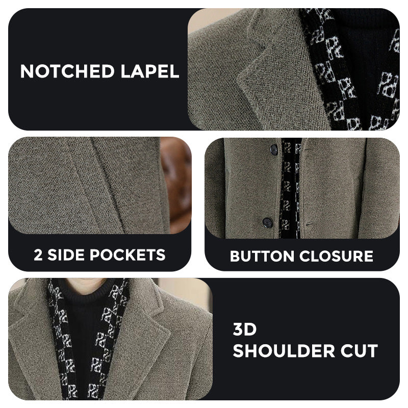 Dallen | Heren tweedjas met witte eendendonsvoering – luxe winterjas, casual en zakelijke kleding