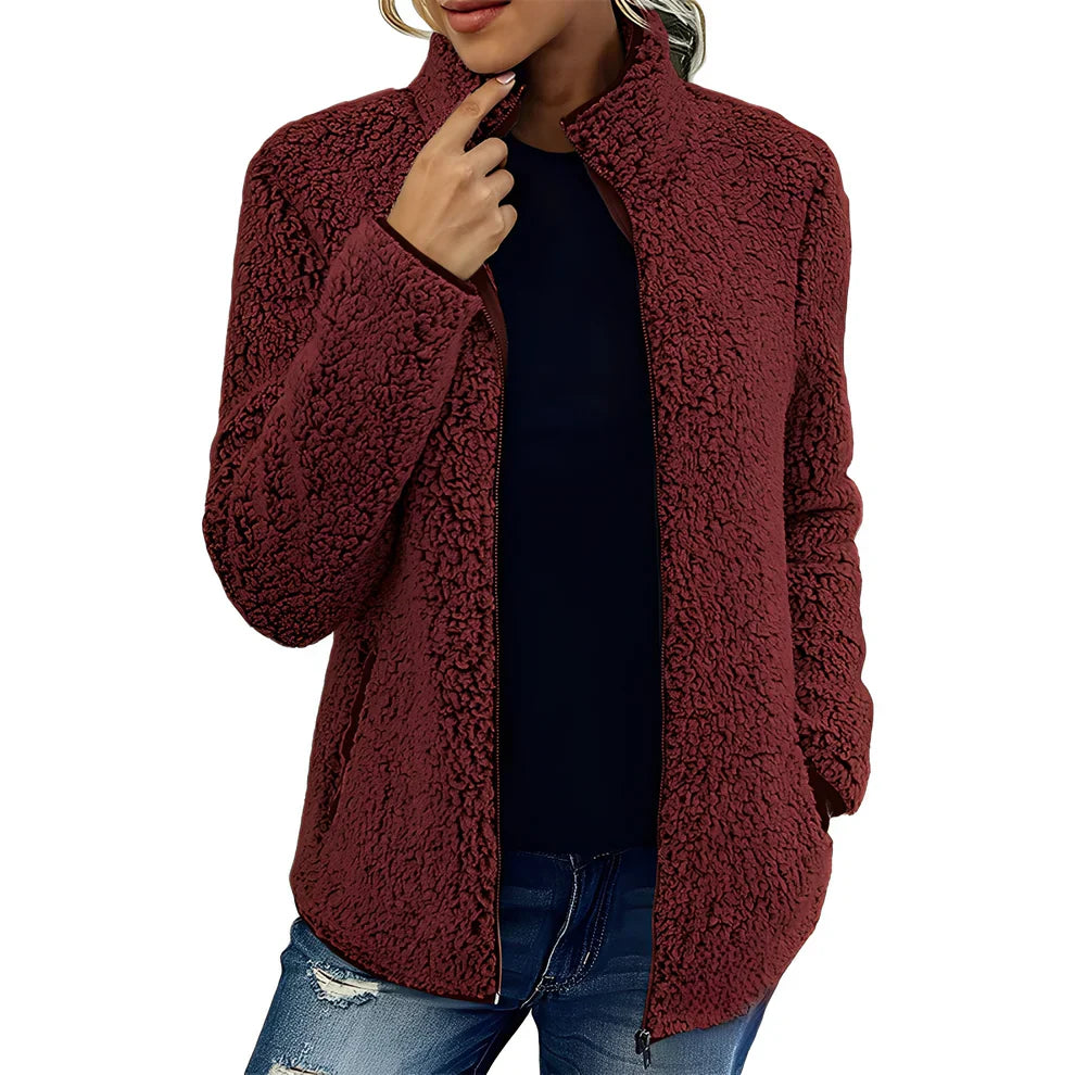 Eirlyn | Warme winterjas met volledige ritssluiting, zacht en comfortabel polyester fleece met zakken