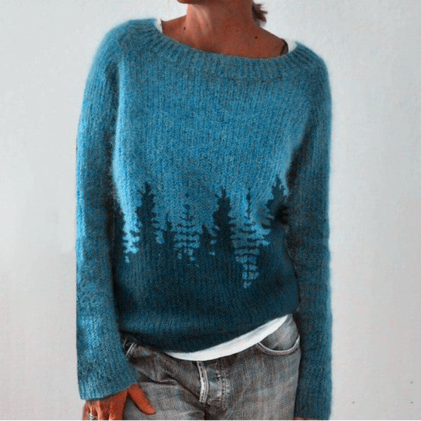 Sena | Retro-trui voor dames – Vintage gebreide trui met patroonontwerp