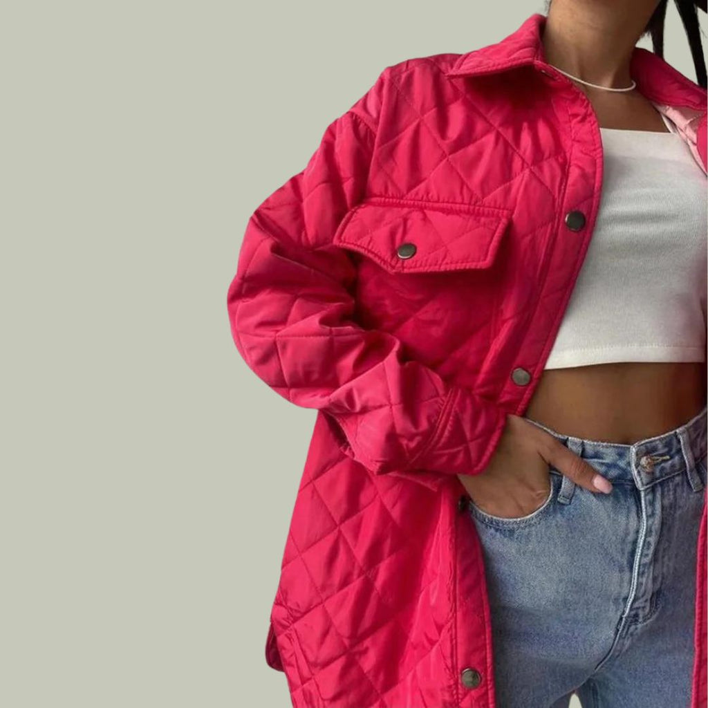 Lilibeth | Klassieke gewatteerde oversized jas voor dames - knoopsluiting, warme winterkleding