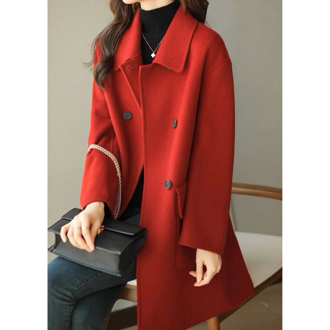 Elarae | Elegante lange jas – moderne winterjas, stijlvolle bovenkleding, warm en verfijnd