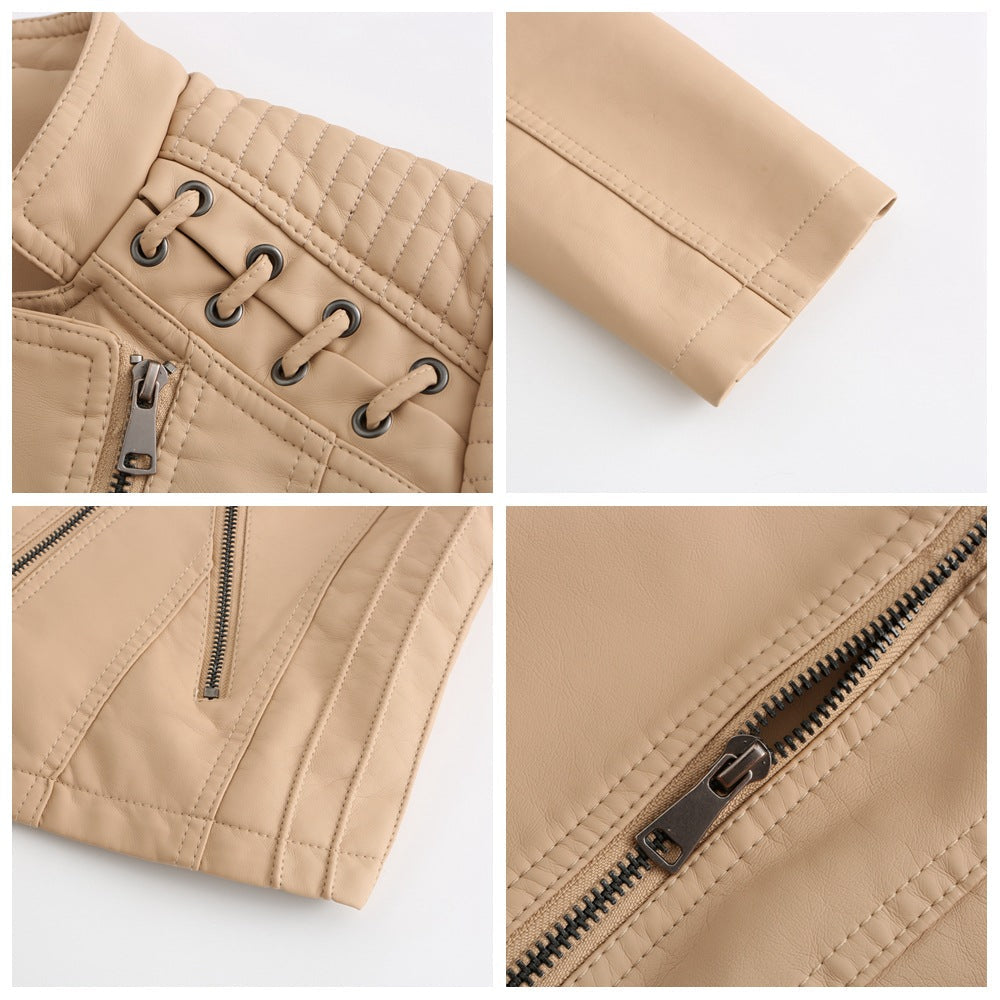 Marvina | Slim Fit leren jas – Chique motorjas van lamsleer, stijlvolle bovenkleding