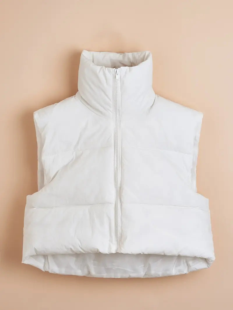 Adelheid | Vrouwen Lichtgewicht Mouwloos Thermisch Vest - Zip-up, Effen, Herfst/Winter Laag