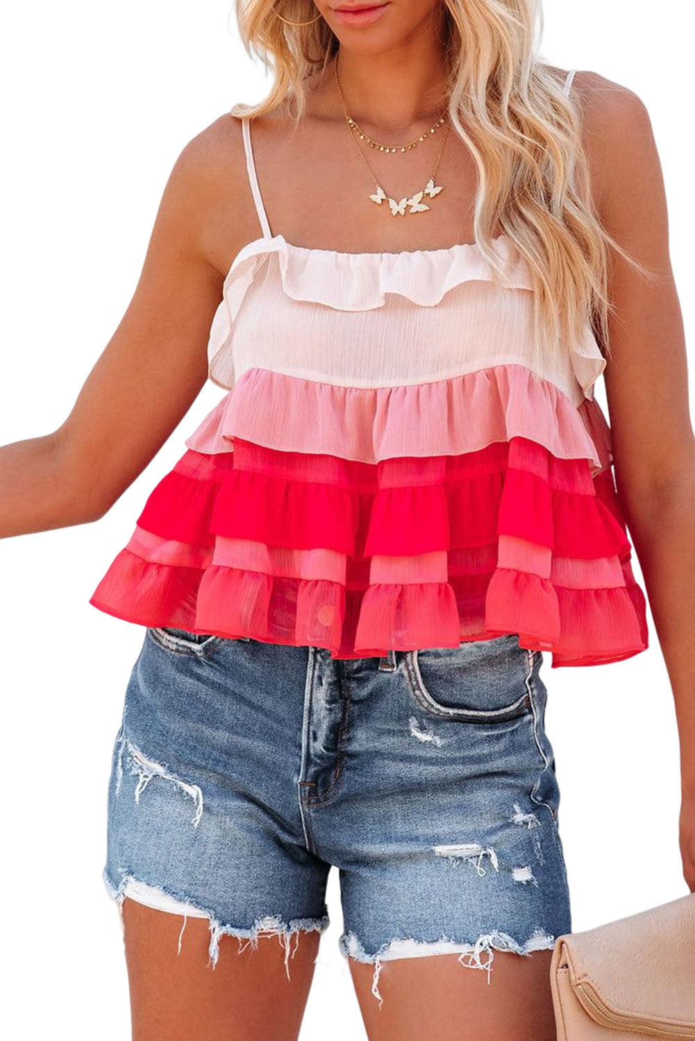 Lexa | Tanktop met kleurverloop en ruches