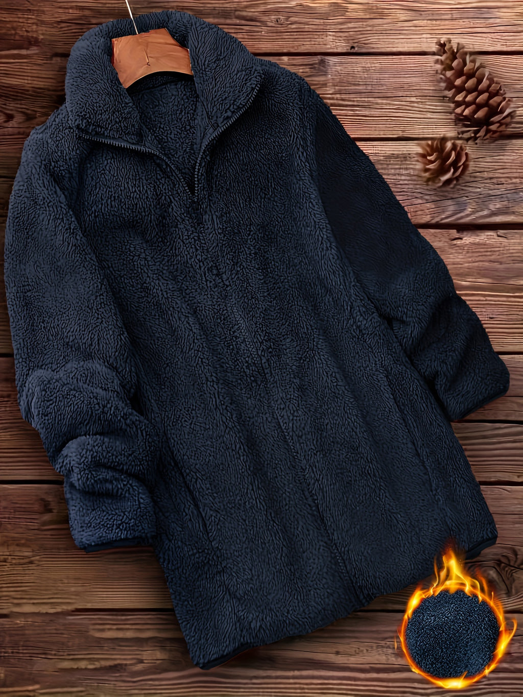 Maren | Teddyjas met rits voor dames - Casual Effen Winterjas - Warme Winterjas met lange mouwen voor koud weer