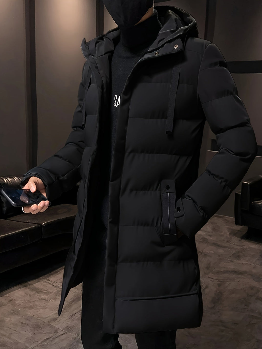 Sanjay | Gewatteerd heren winterjack met capuchon en zakken met ritssluiting, polyester voering, Preppy stijl, warm en comfortabel