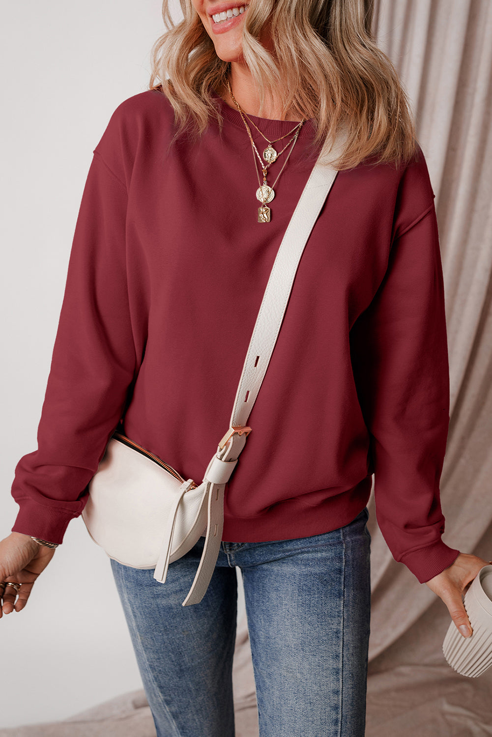 Jozina | Klassieke en eenvoudige effen fleece trui