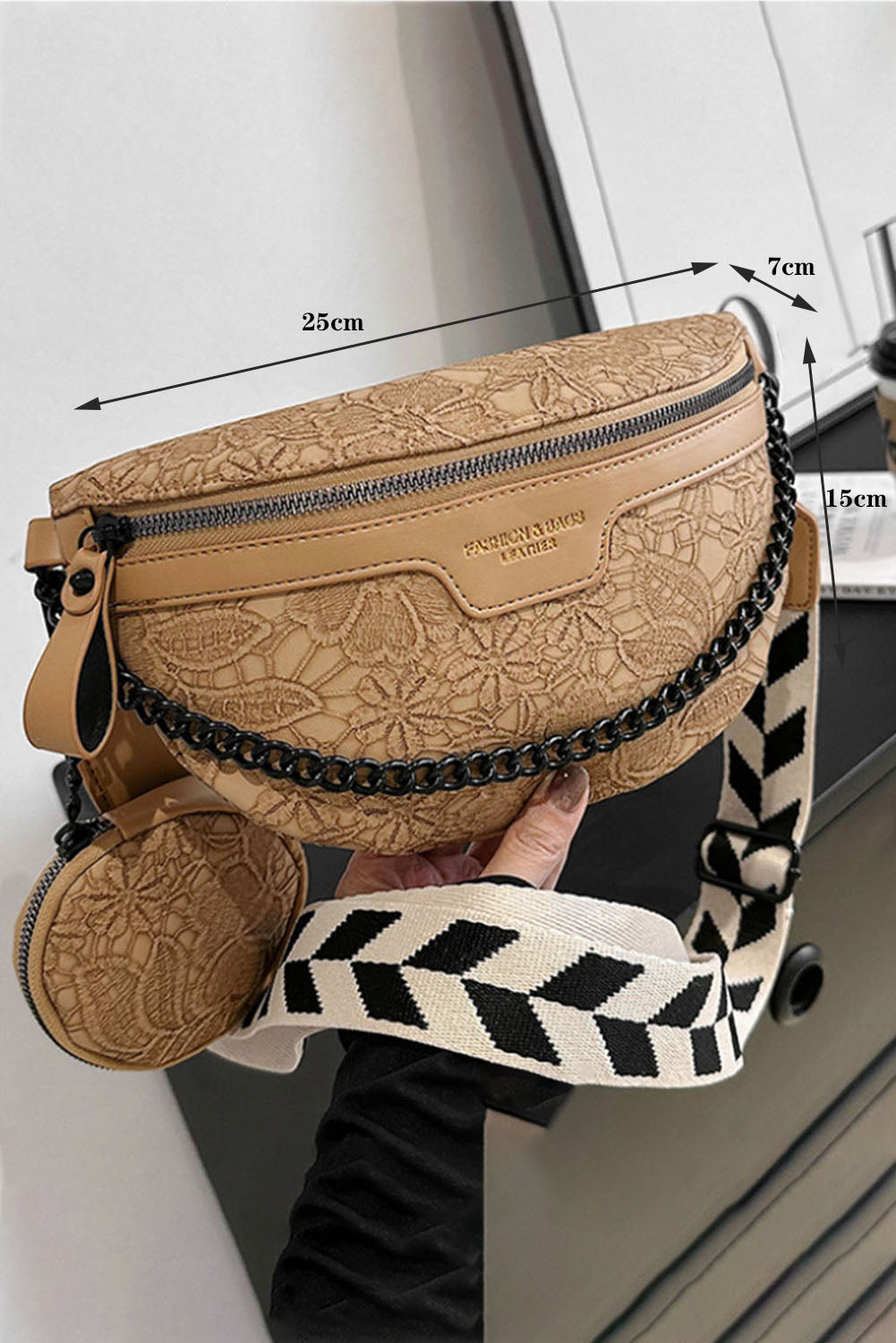 ClutchLink | Color Block Chain Strap Shoulder & Crossbody Bag with Coin Purse