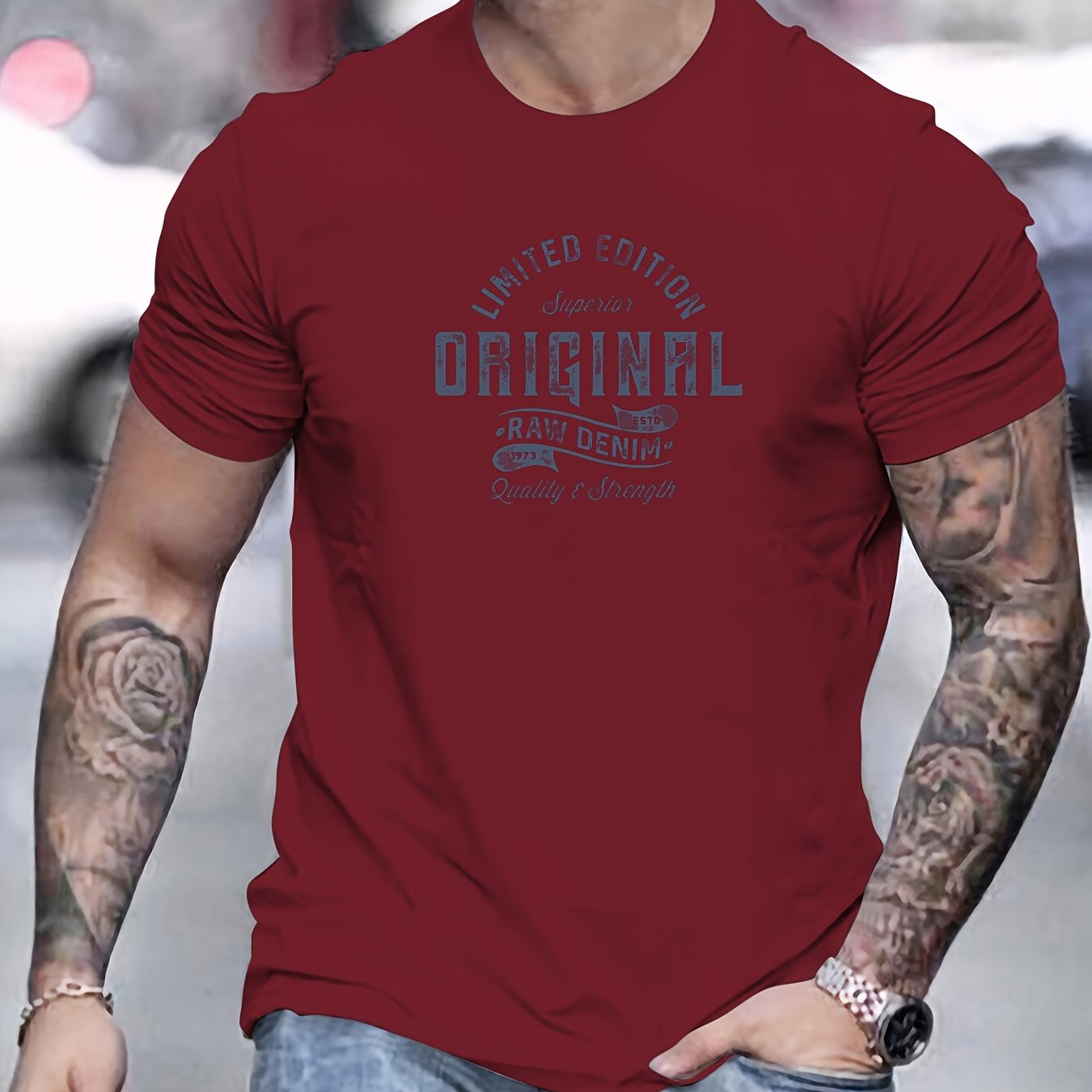 Xaver | Basis T-shirt van katoen voor heren - Casual T-shirt met grafische print, zomer T-shirt