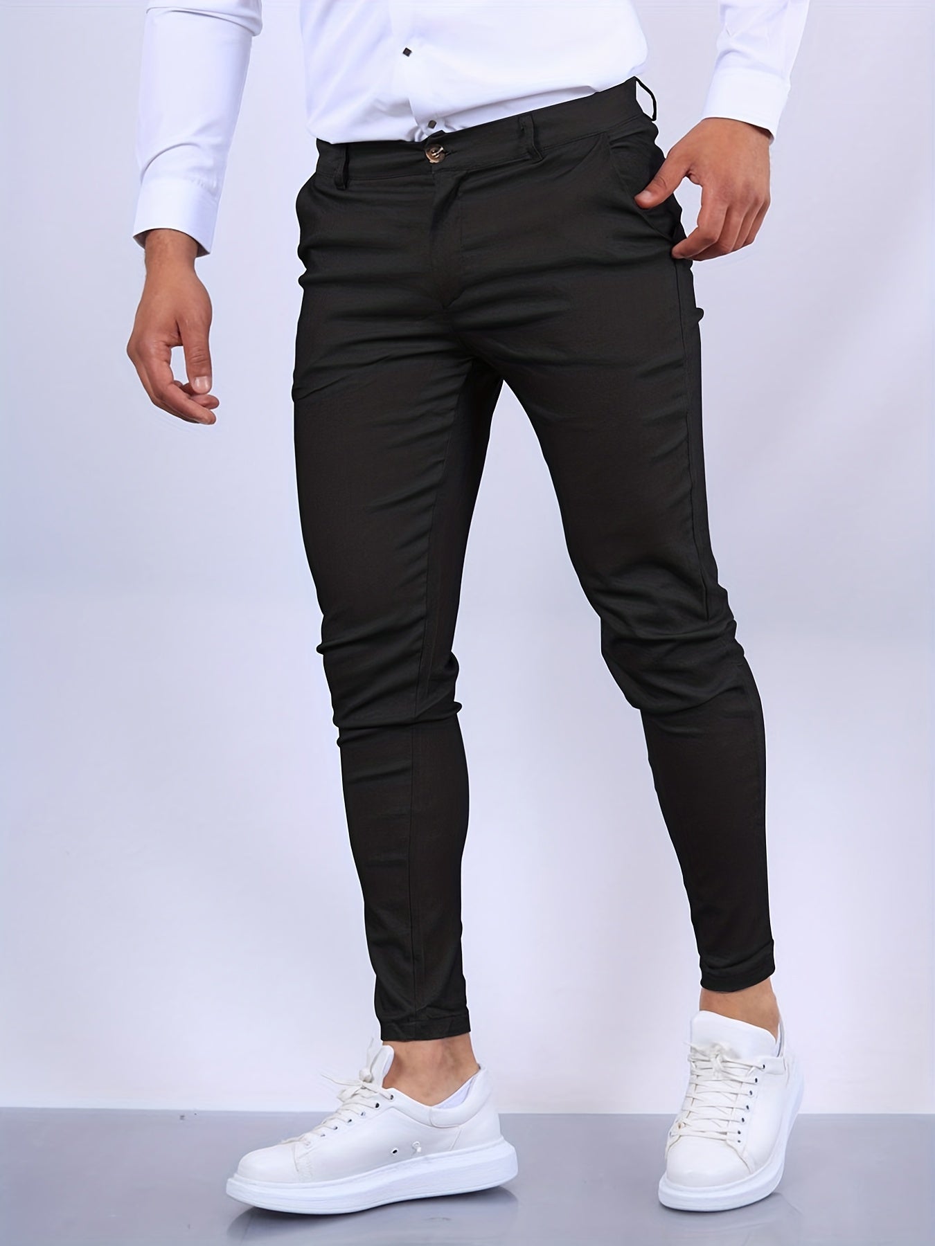 Orvalis | Pantalon de costume slim pour homme, longueur cheville – Pantalon élégant, formel et décontracté.