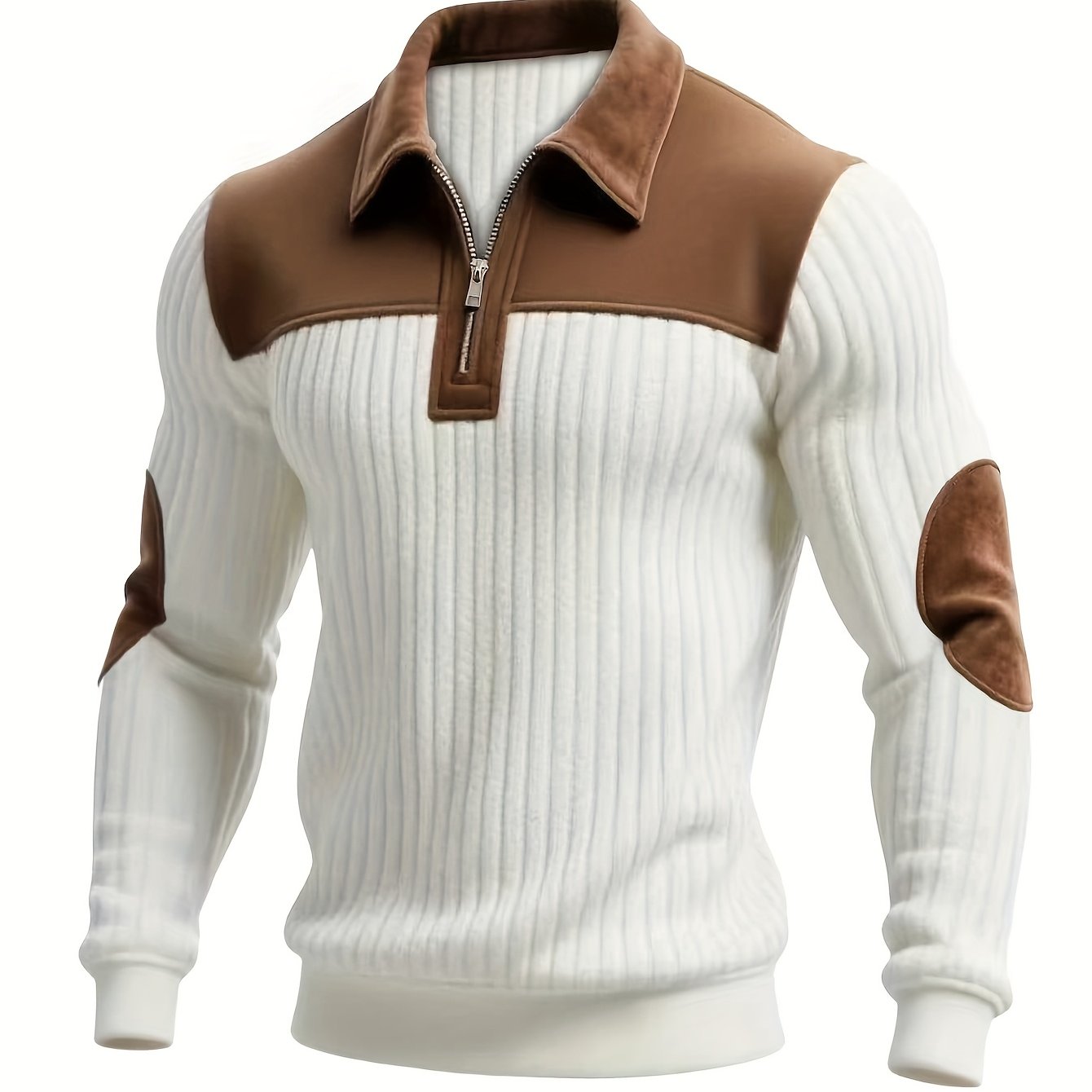 Laurent | Pull d'hiver chaud et épais pour homme – Pull en maille avec fermeture éclair intégrale et col montant