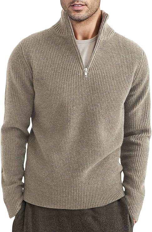 Halvion | Elegante herentrui met halve rits – Stijlvolle Italiaanse pullover voor casual en zakelijke gelegenheden