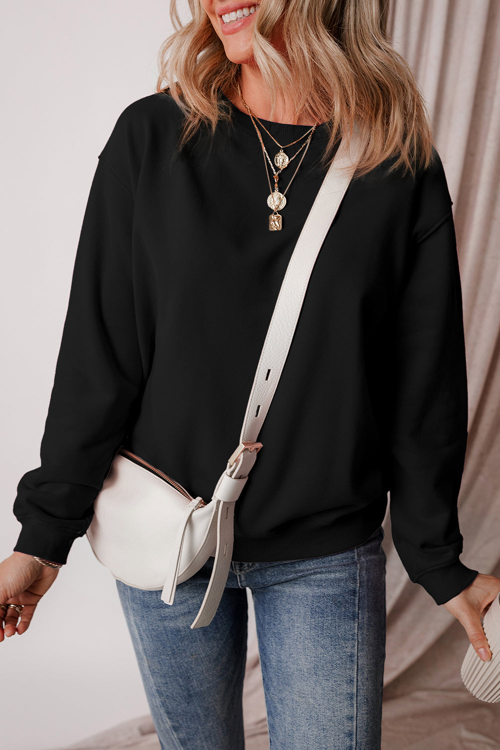 Jozina | Klassieke en eenvoudige effen fleece trui