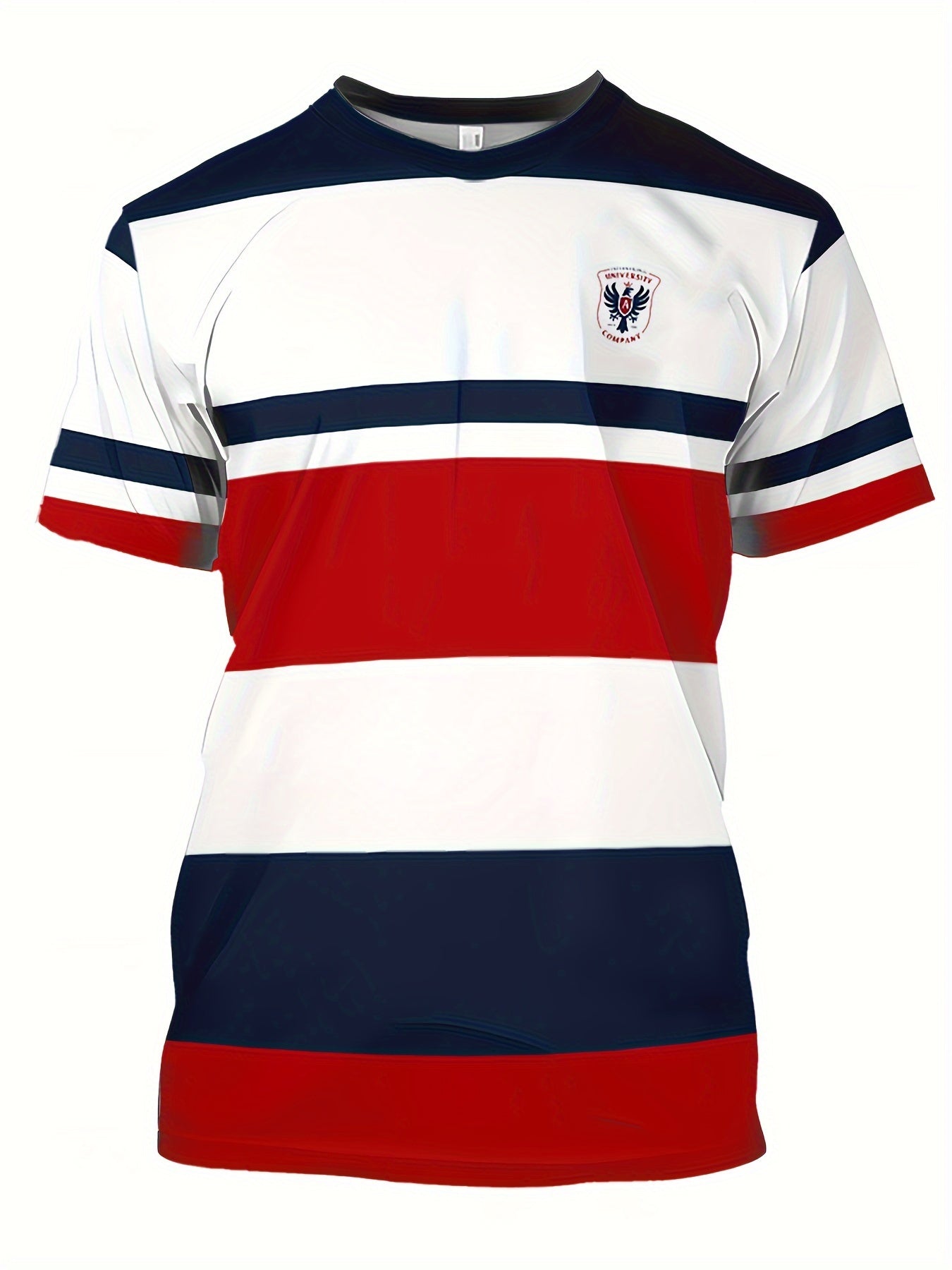 Jeriel | Men's Color Block Striped Short Sleeve Crew Neck T-shirt - Casual T-shirt