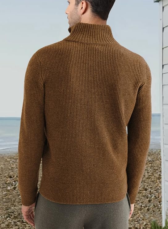 Halvion | Elegante herentrui met halve rits – Stijlvolle Italiaanse pullover voor casual en zakelijke gelegenheden