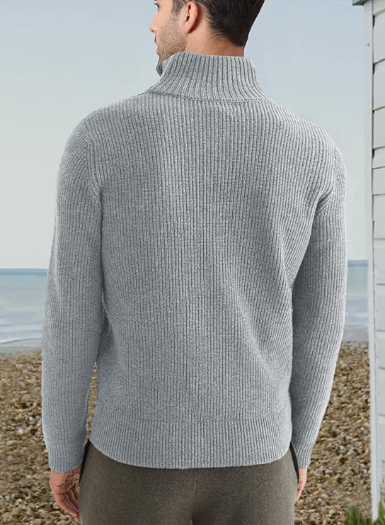 Halvion | Elegante herentrui met halve rits – Stijlvolle Italiaanse pullover voor casual en zakelijke gelegenheden
