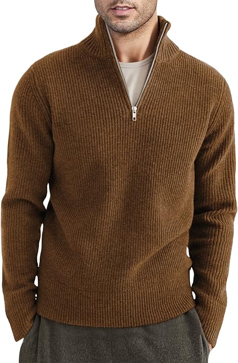 Halvion | Elegante herentrui met halve rits – Stijlvolle Italiaanse pullover voor casual en zakelijke gelegenheden