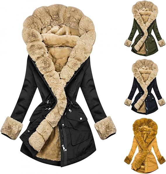 Bohdana | Warme Modejas met Knusse Pluche Voering & Capuchon - Winter Bovenkleding voor Vrouwen