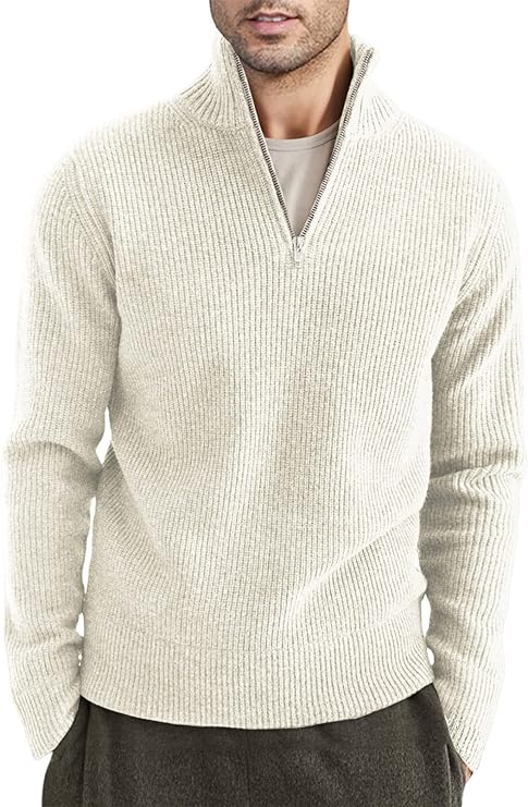 Halvion | Elegante herentrui met halve rits – Stijlvolle Italiaanse pullover voor casual en zakelijke gelegenheden