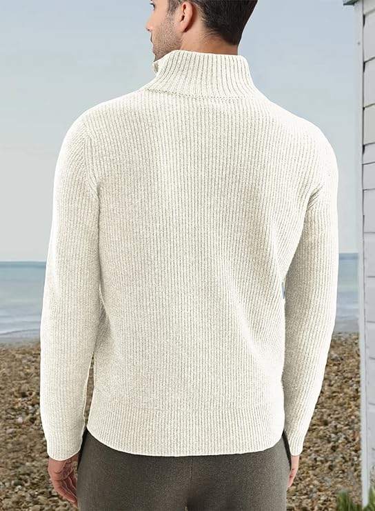 Halvion | Elegante herentrui met halve rits – Stijlvolle Italiaanse pullover voor casual en zakelijke gelegenheden