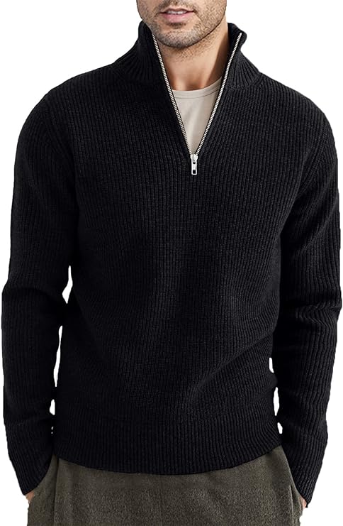 Halvion | Elegante herentrui met halve rits – Stijlvolle Italiaanse pullover voor casual en zakelijke gelegenheden