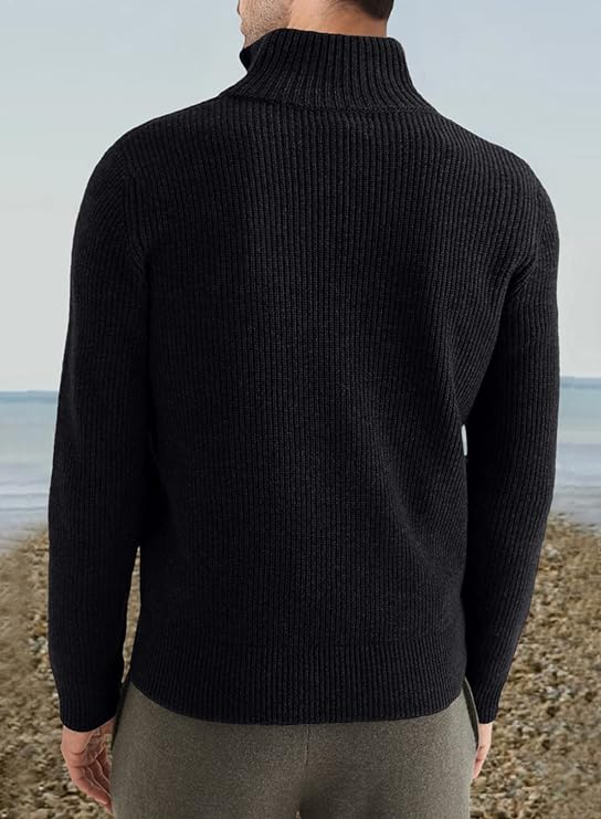 Halvion | Elegante herentrui met halve rits – Stijlvolle Italiaanse pullover voor casual en zakelijke gelegenheden